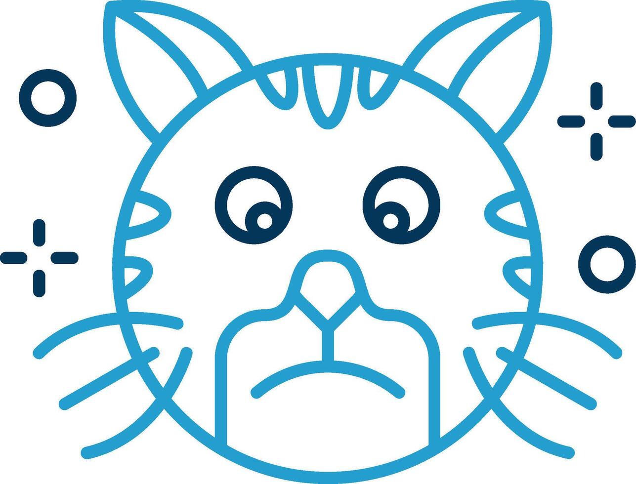 Sad Line Blue Two Color Icon vector
