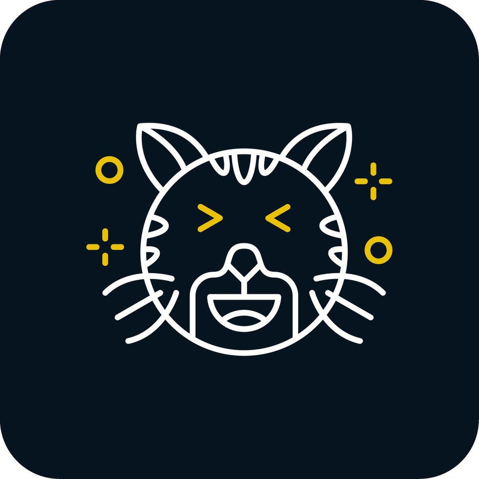 Laugh Line Yellow White Icon vector