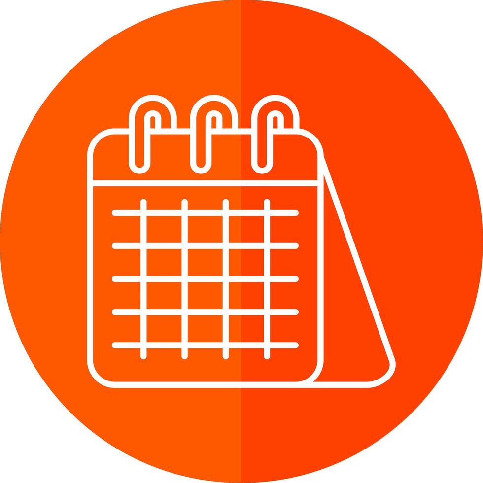 Calender Line Red Circle Icon vector