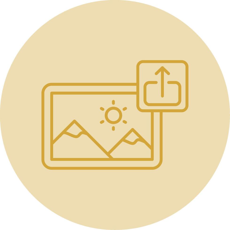 Export Line Yellow Circle Icon vector