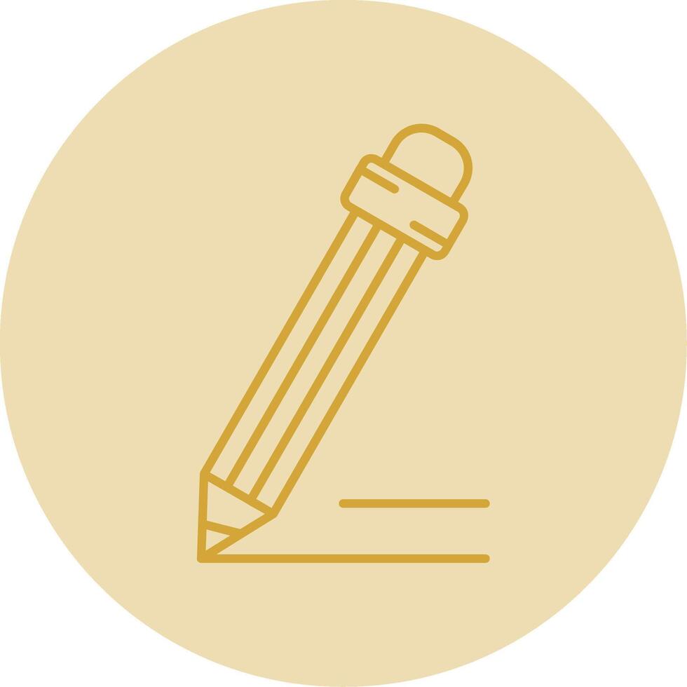 Pencil Line Yellow Circle Icon vector