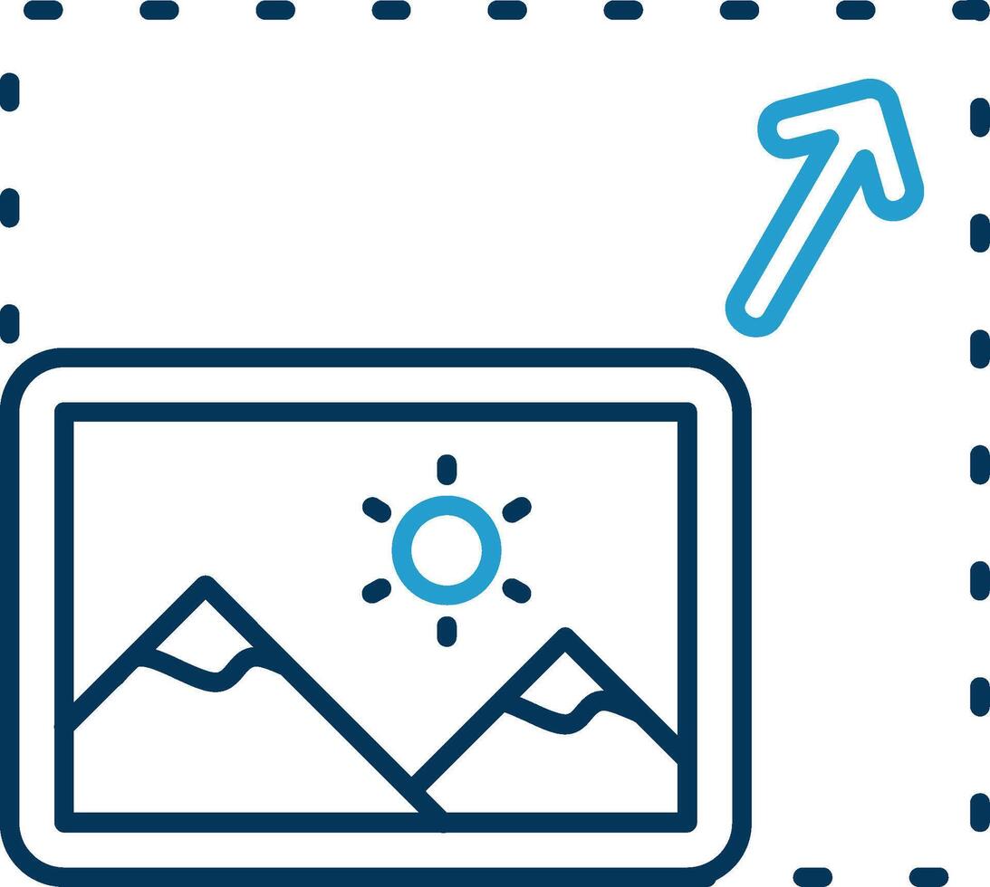 Resize Line Blue Two Color Icon vector