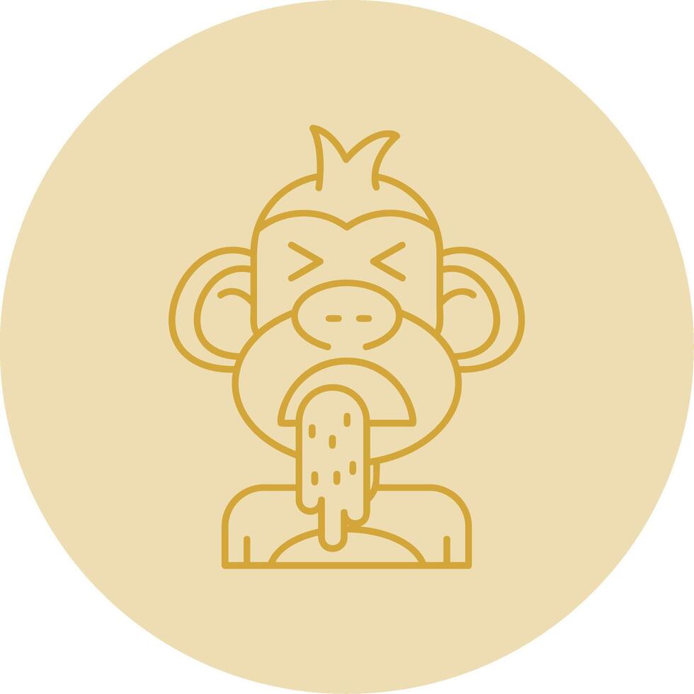 Vomit Line Yellow Circle Icon vector