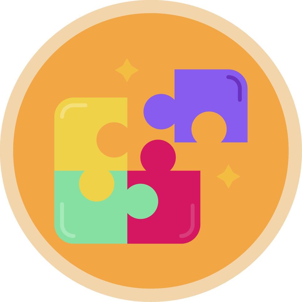 Puzzle Flat Multi Circle Icon vector