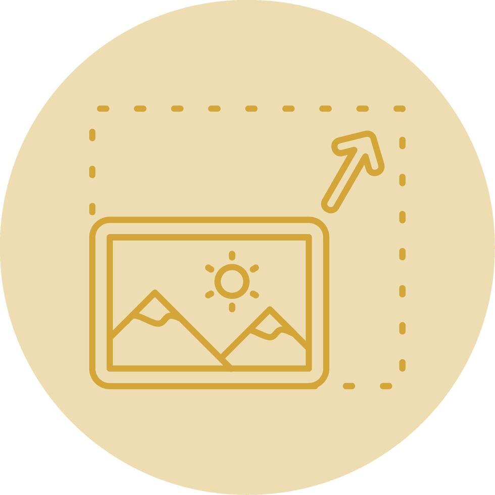 Resize Line Yellow Circle Icon vector