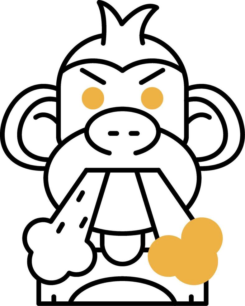 Angry Skined Filled Icon vector