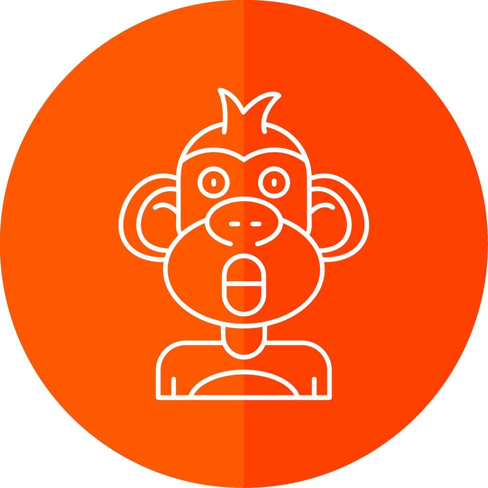 Surprised Line Red Circle Icon vector