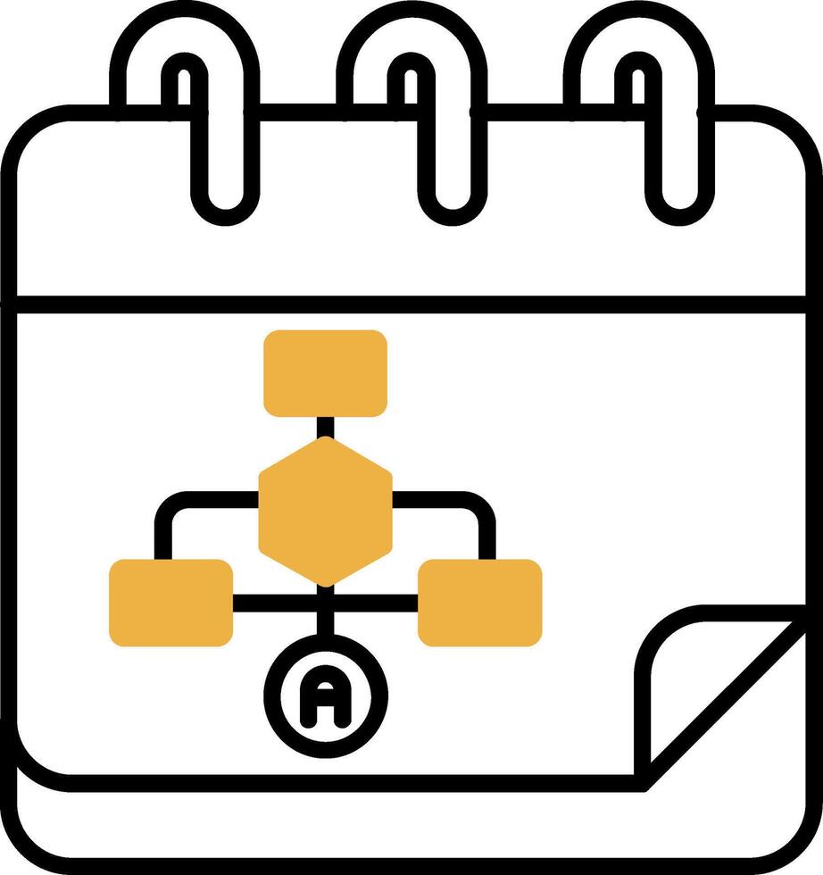 Calender Skined Filled Icon vector