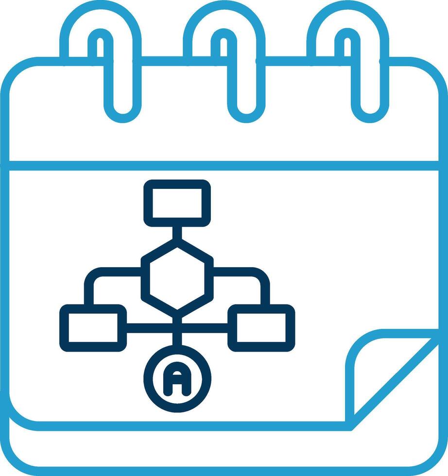 Calender Line Blue Two Color Icon vector