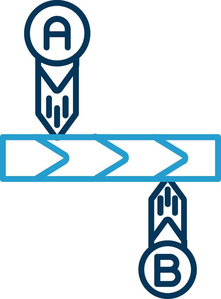 Timeline Line Blue Two Color Icon vector