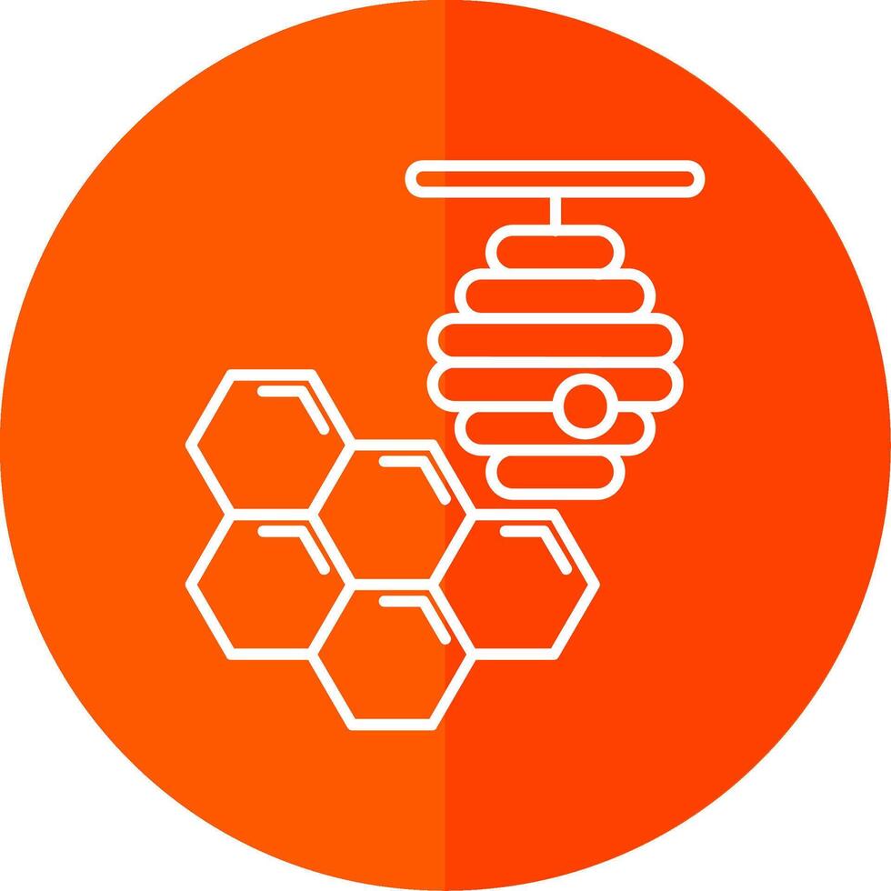 Honeycomb Line Red Circle Icon vector