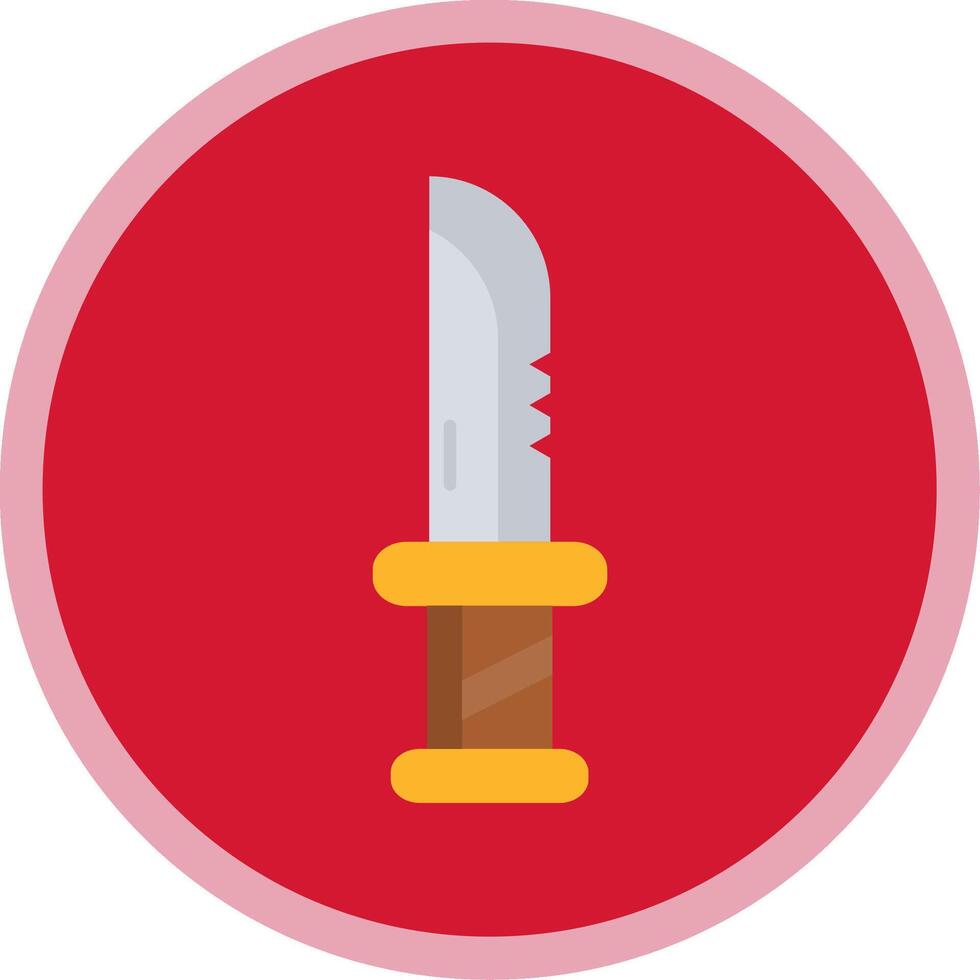 Dagger Flat Multi Circle Icon vector