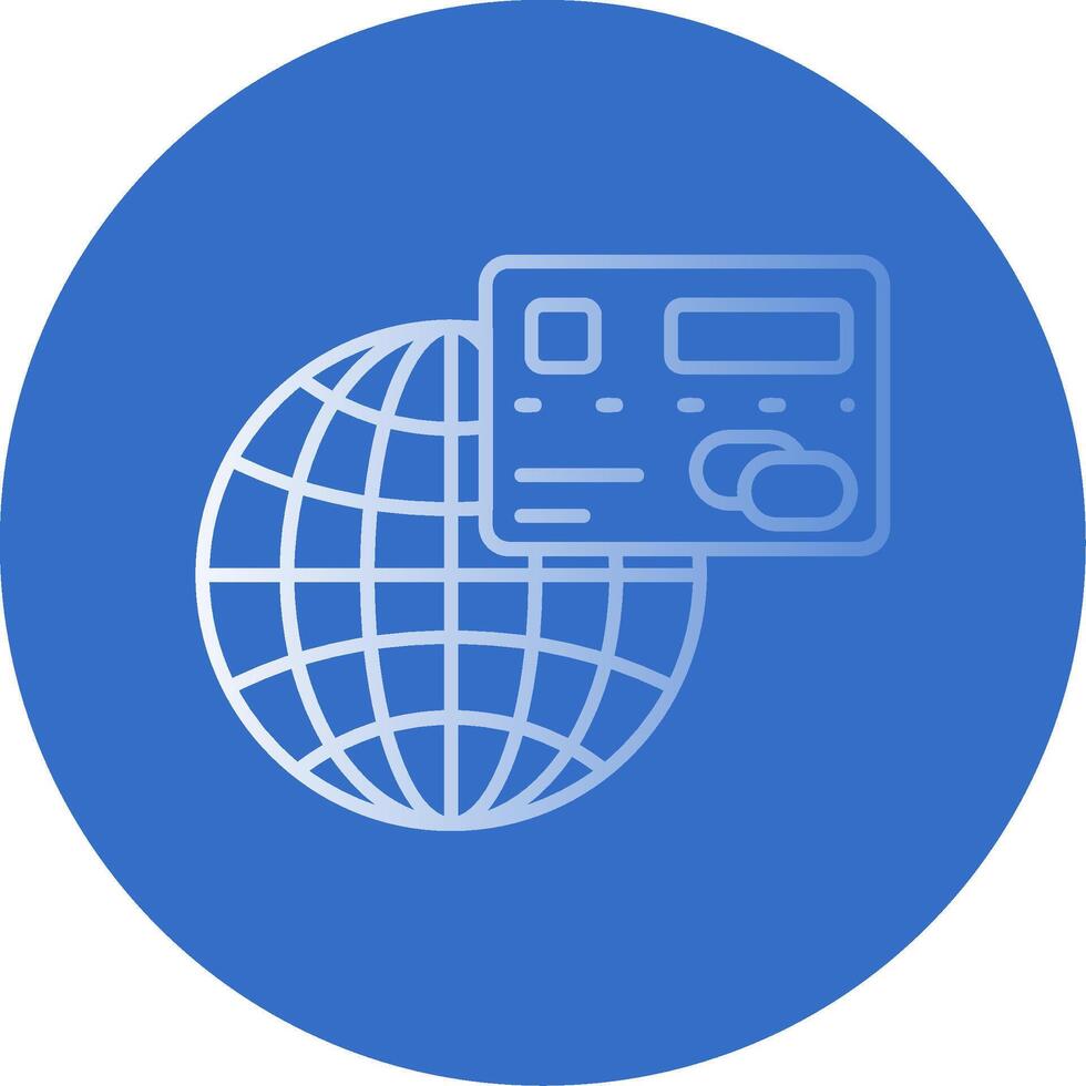Global Gradient Line Circle Icon vector