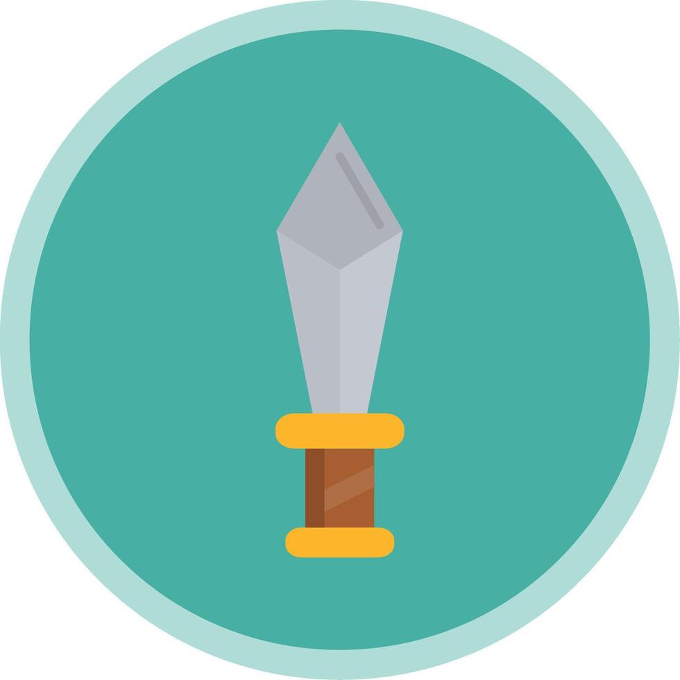Dagger Flat Multi Circle Icon vector