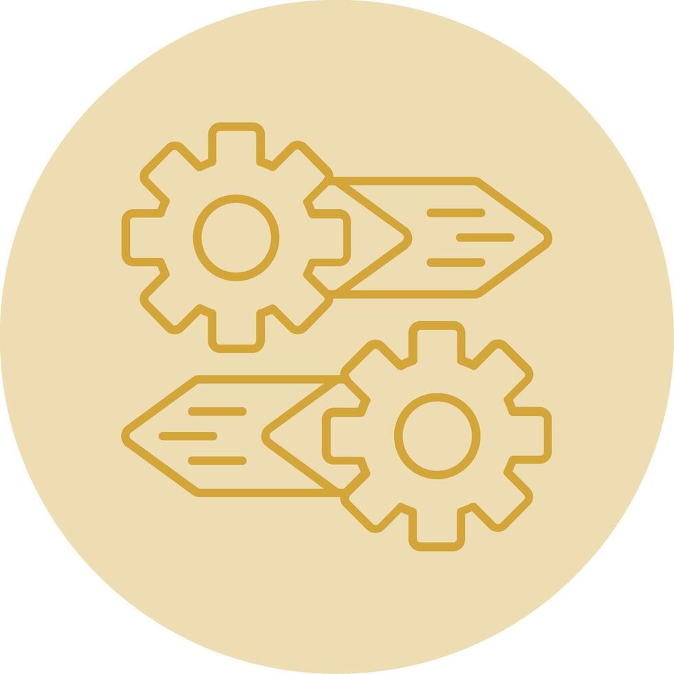 engranaje línea amarillo circulo icono vector