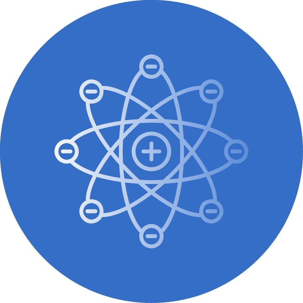 Atom Gradient Line Circle Icon vector