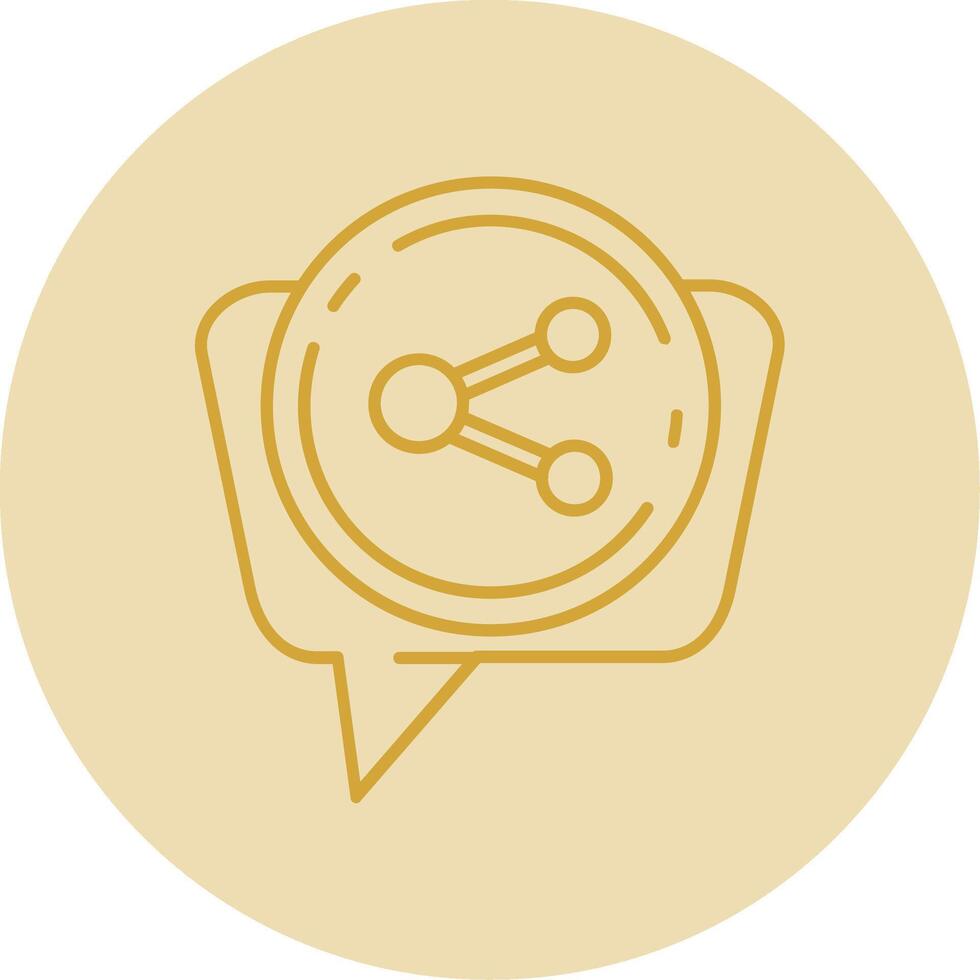compartir línea amarillo circulo icono vector