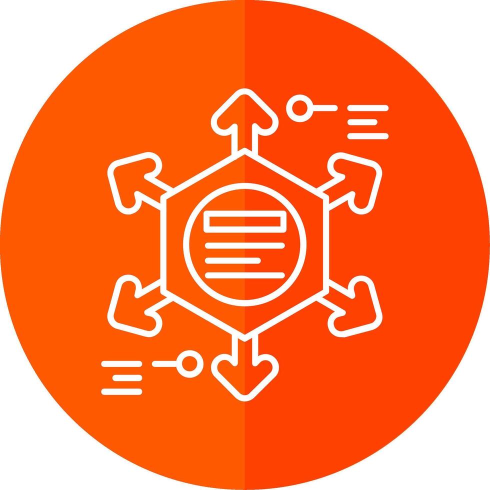 diagrama línea rojo circulo icono vector