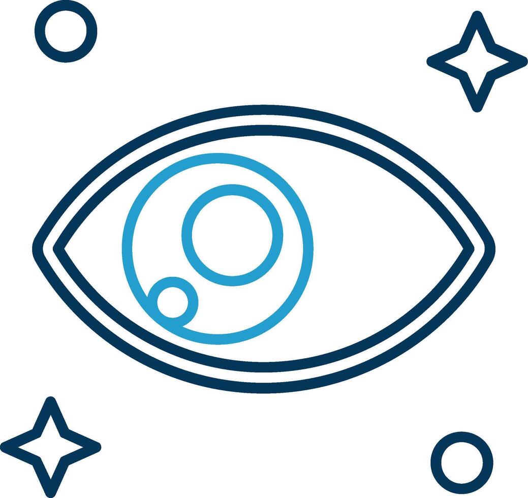 Eye Line Blue Two Color Icon vector