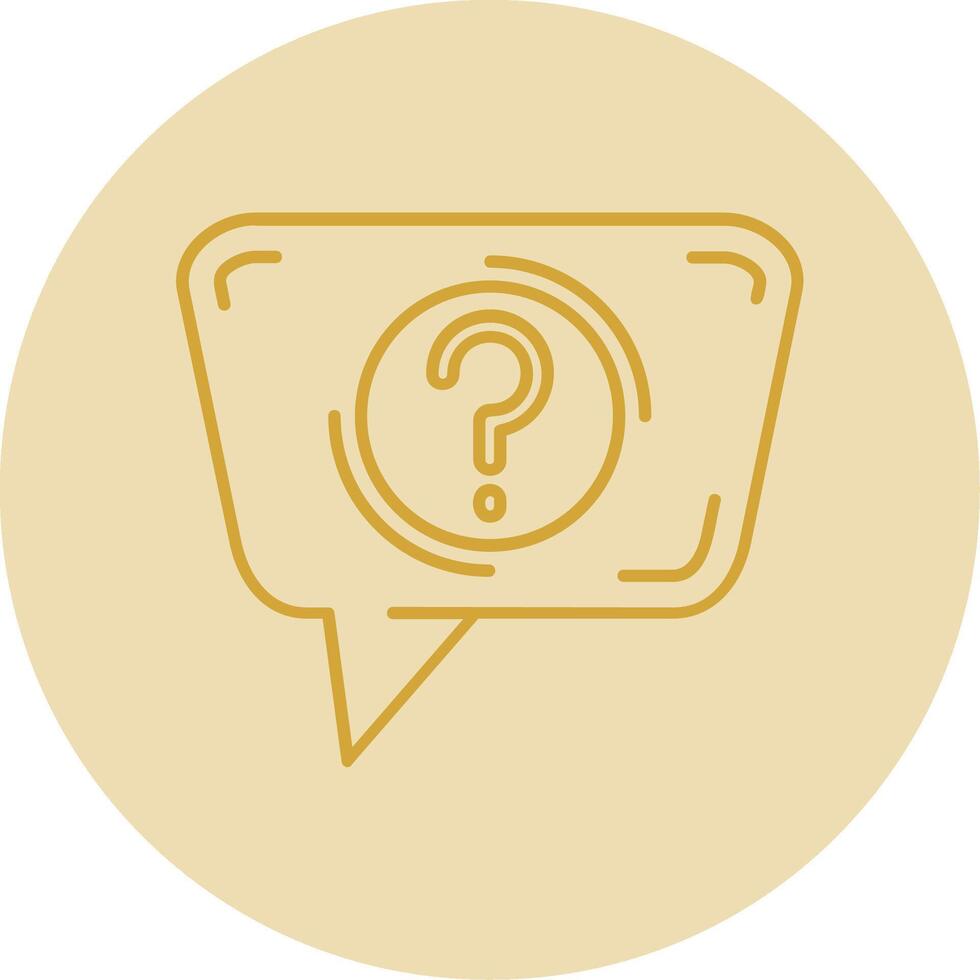Question Line Yellow Circle Icon vector