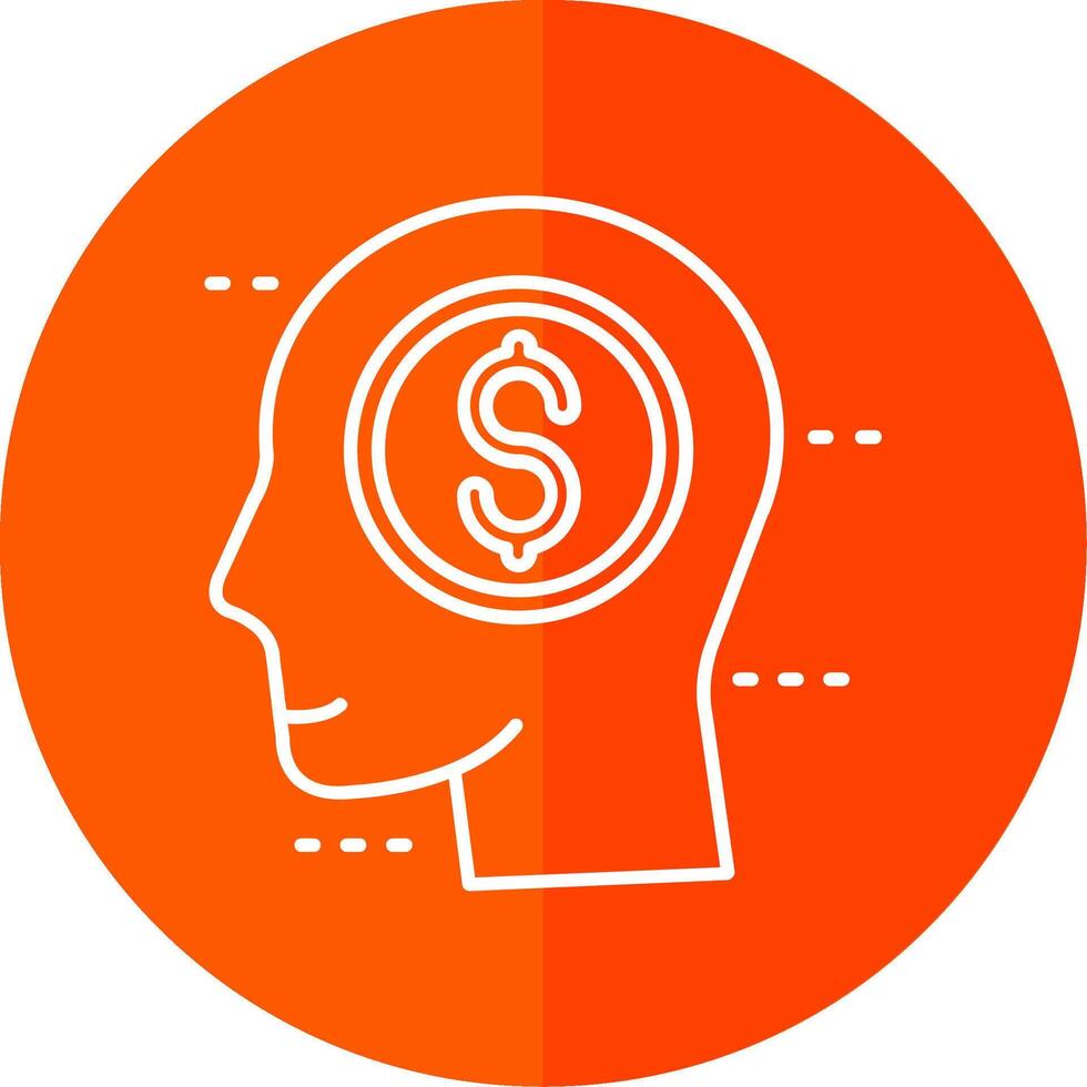 Greed Line Red Circle Icon vector