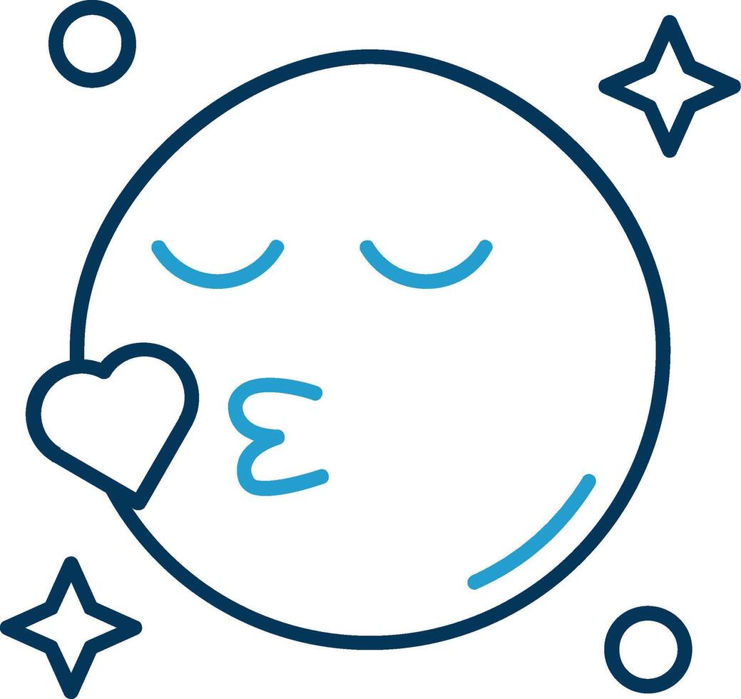 Kiss Line Blue Two Color Icon vector