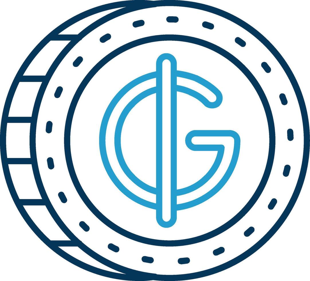 Guarani Line Blue Two Color Icon vector