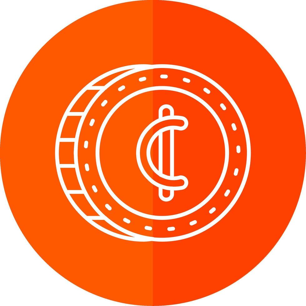 Cedis Line Red Circle Icon vector