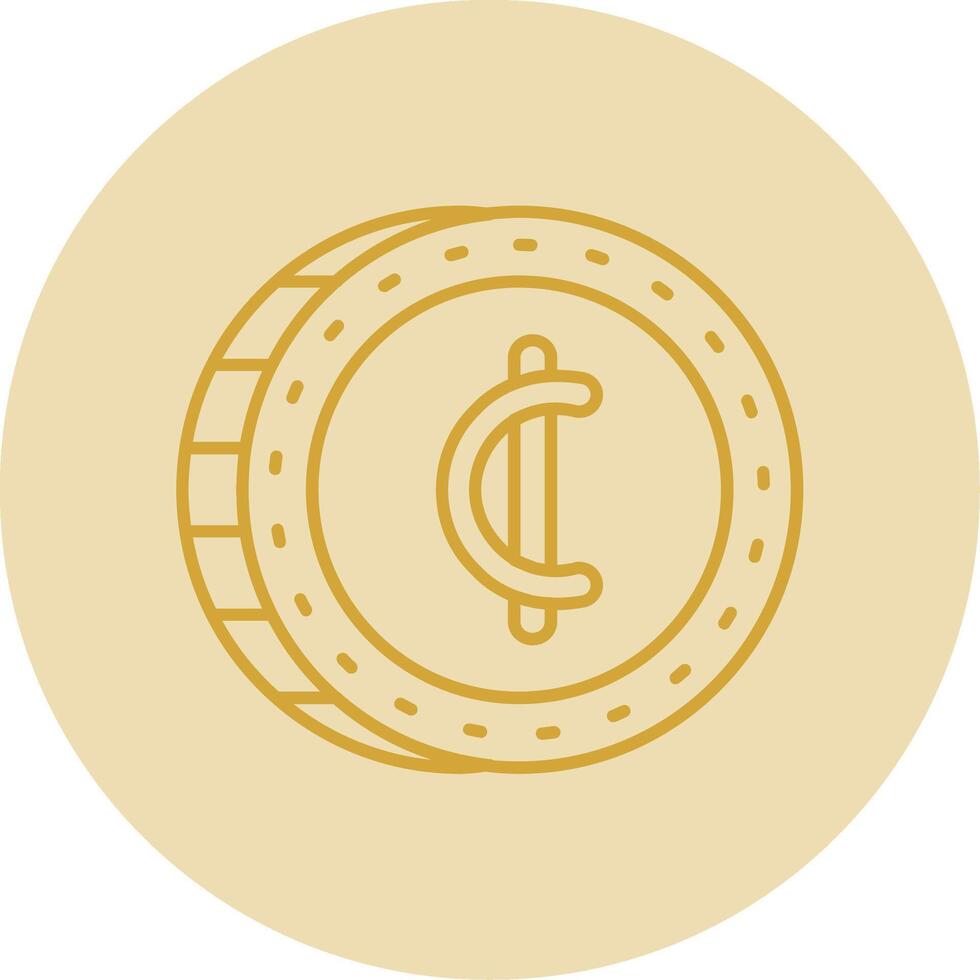 Cedis Line Yellow Circle Icon vector