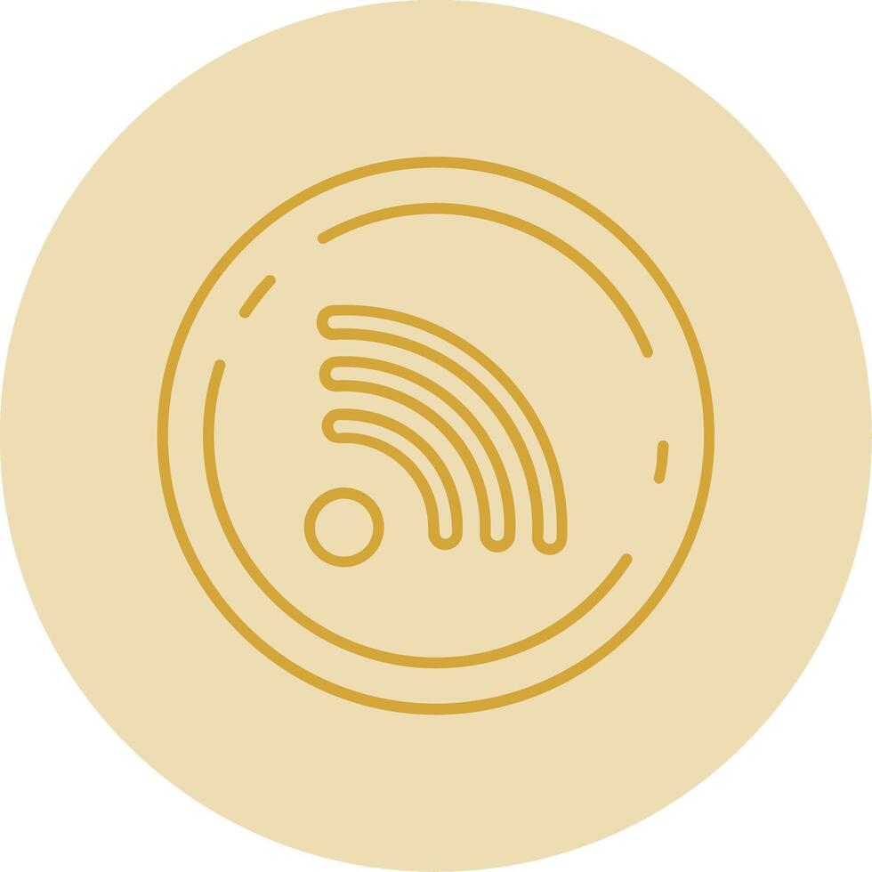 Rss Line Yellow Circle Icon vector