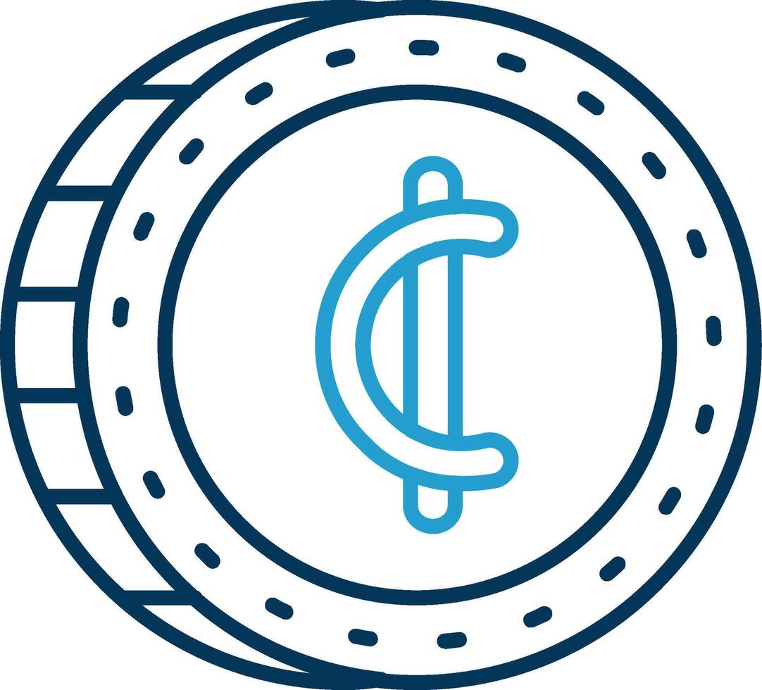 Cedis Line Blue Two Color Icon vector