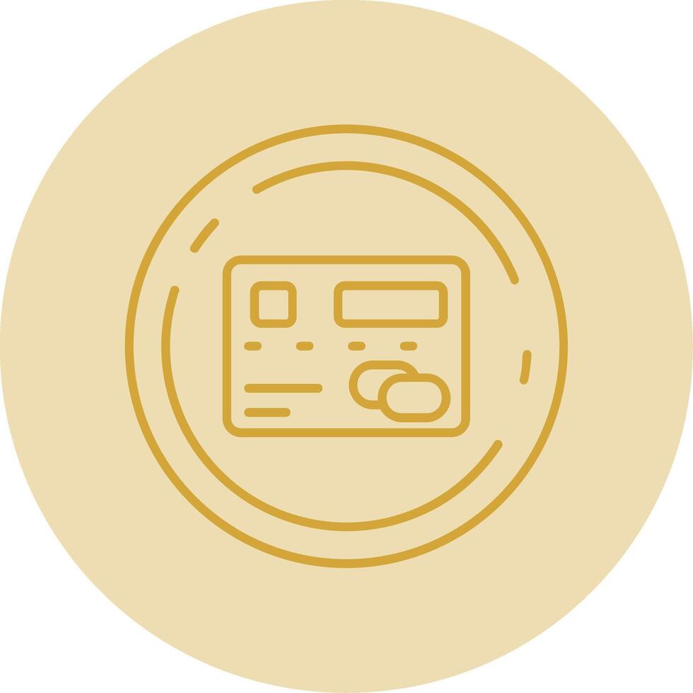 Pay Line Yellow Circle Icon vector