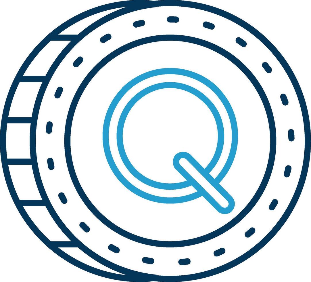 Quetzal Line Blue Two Color Icon vector