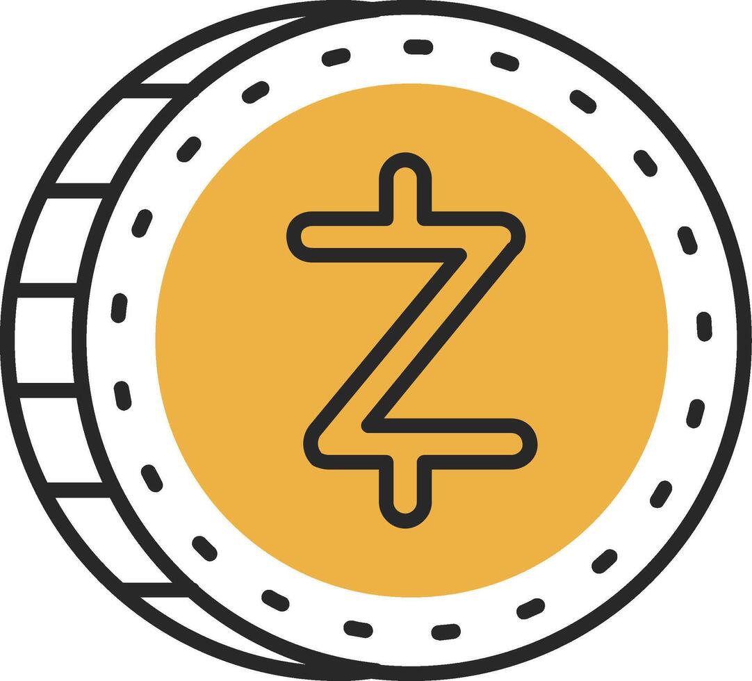 Zcash Skined Filled Icon vector