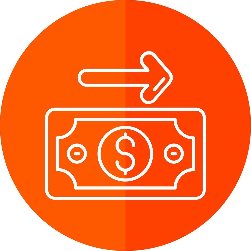 Payment Line Red Circle Icon vector