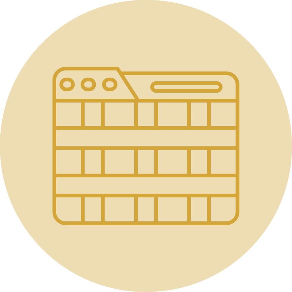 Grid Line Yellow Circle Icon vector