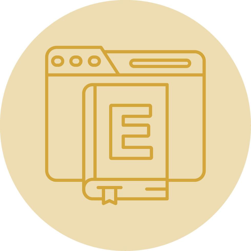 Ebook Line Yellow Circle Icon vector