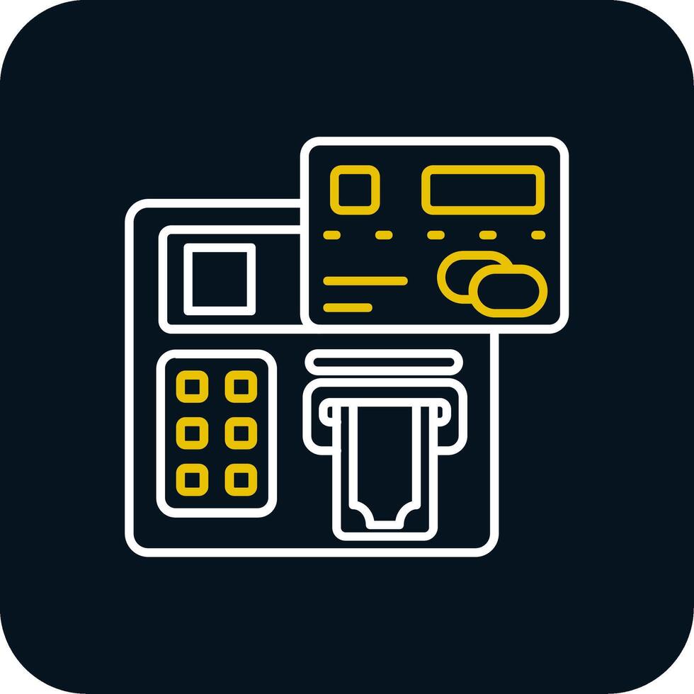 Atm Line Yellow White Icon vector