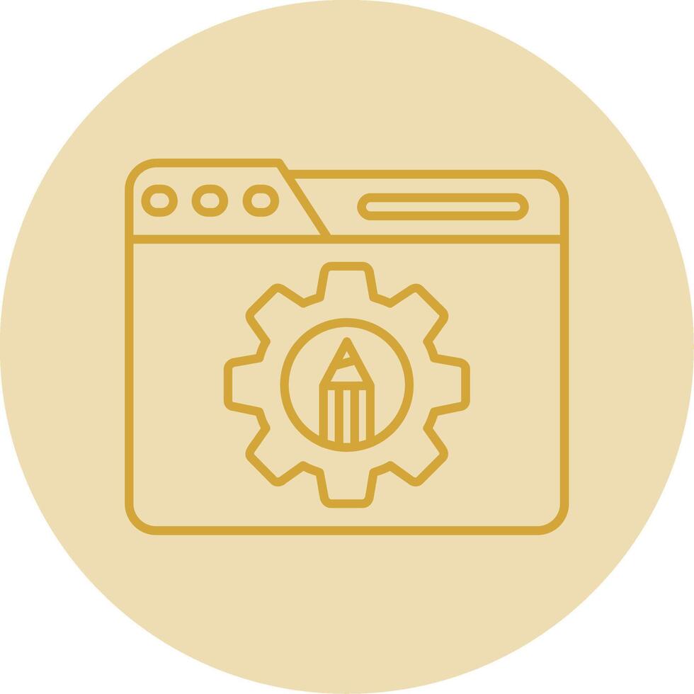 Settings Line Yellow Circle Icon vector