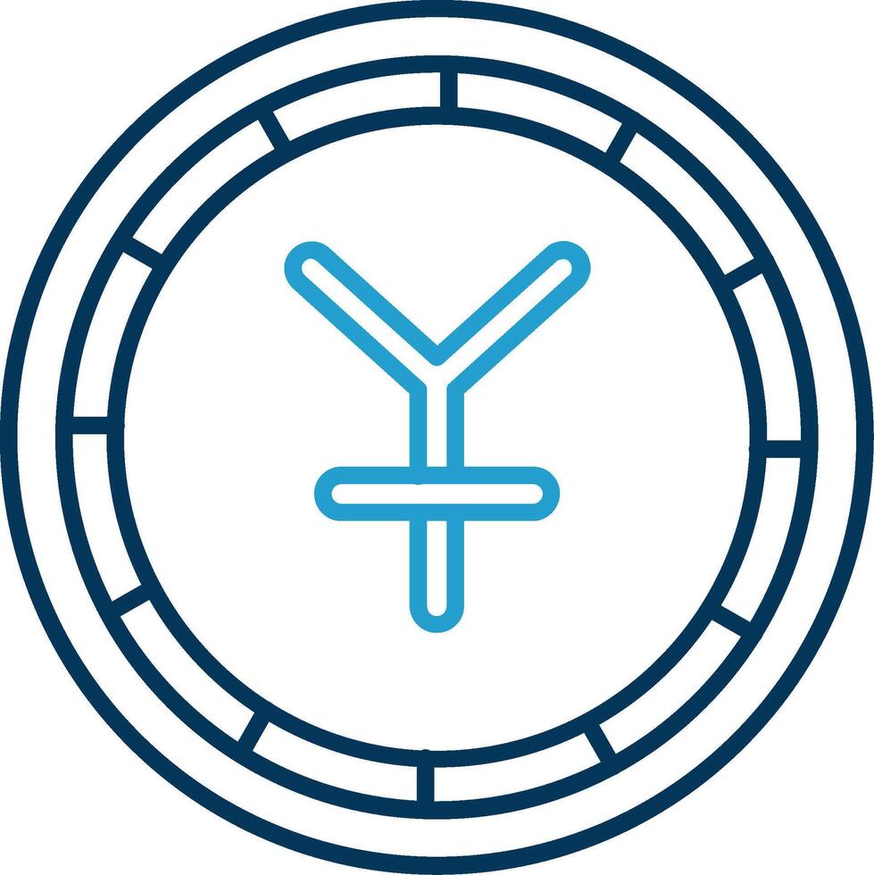 Yen Line Blue Two Color Icon vector