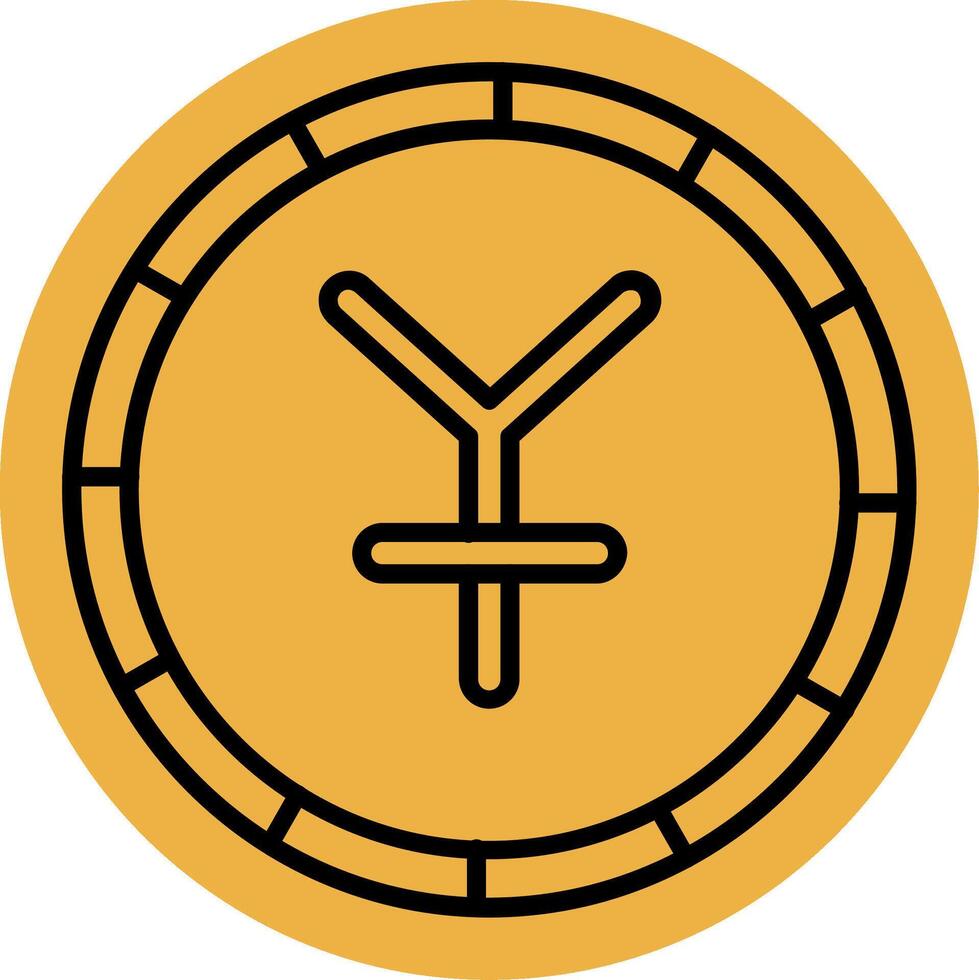 Yen Skined Filled Icon vector