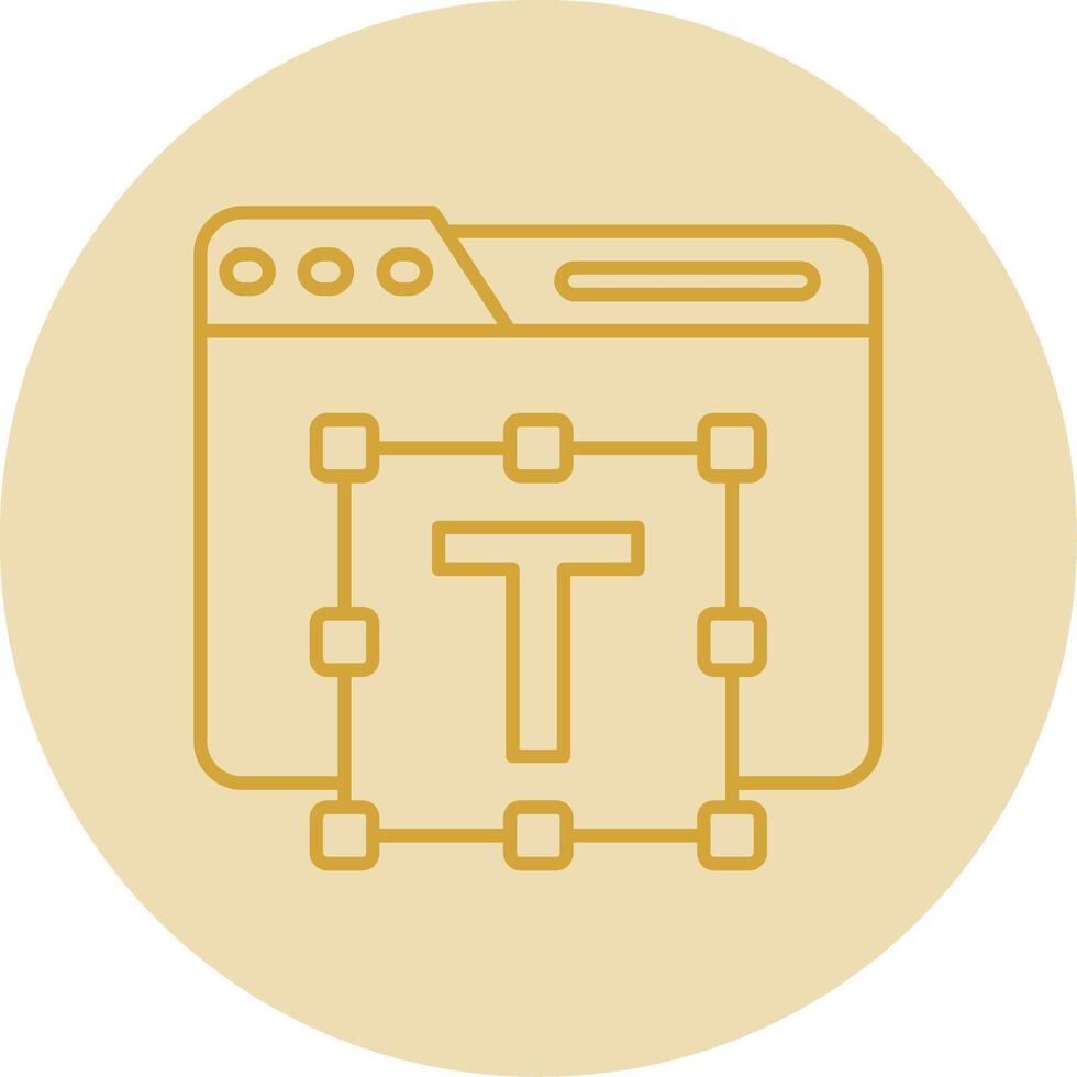 Typography Line Yellow Circle Icon vector