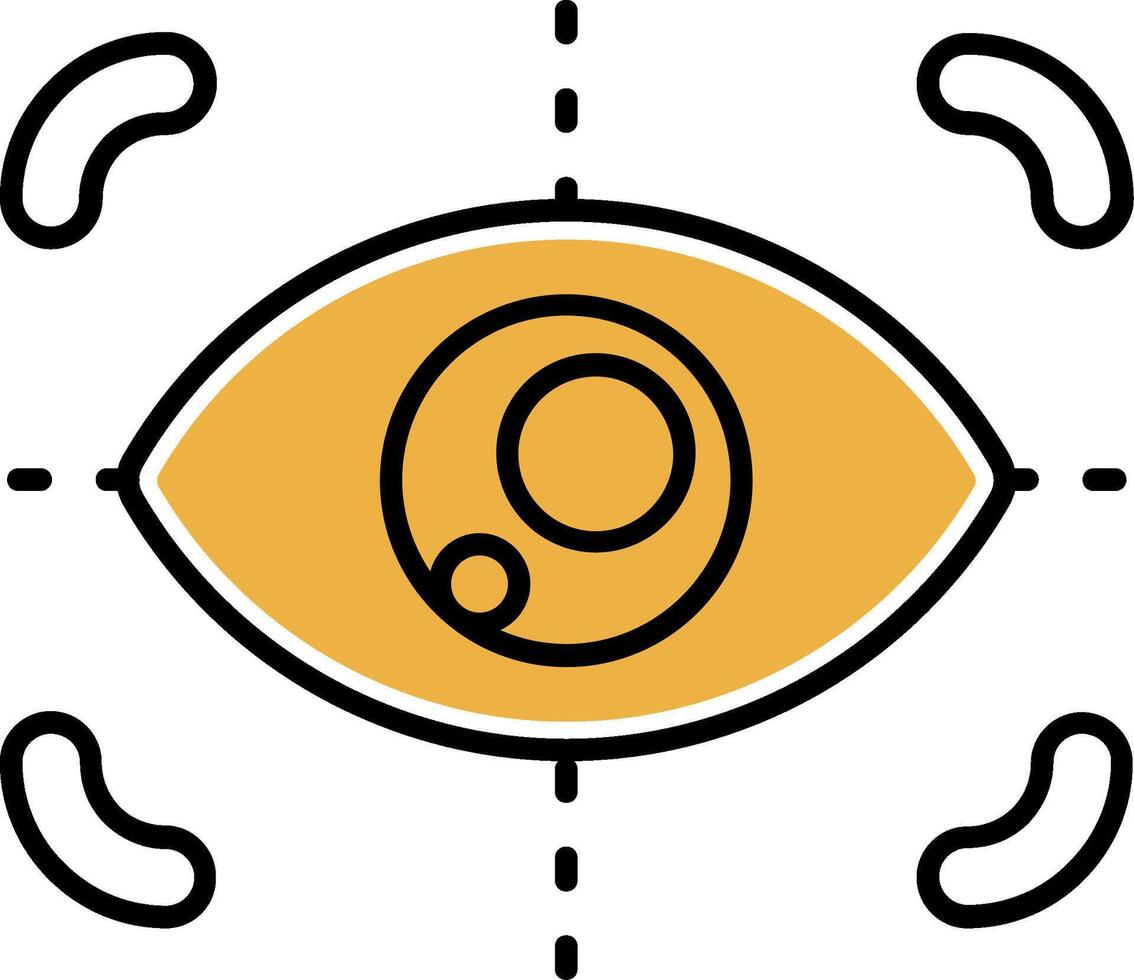 Focus Skined Filled Icon vector