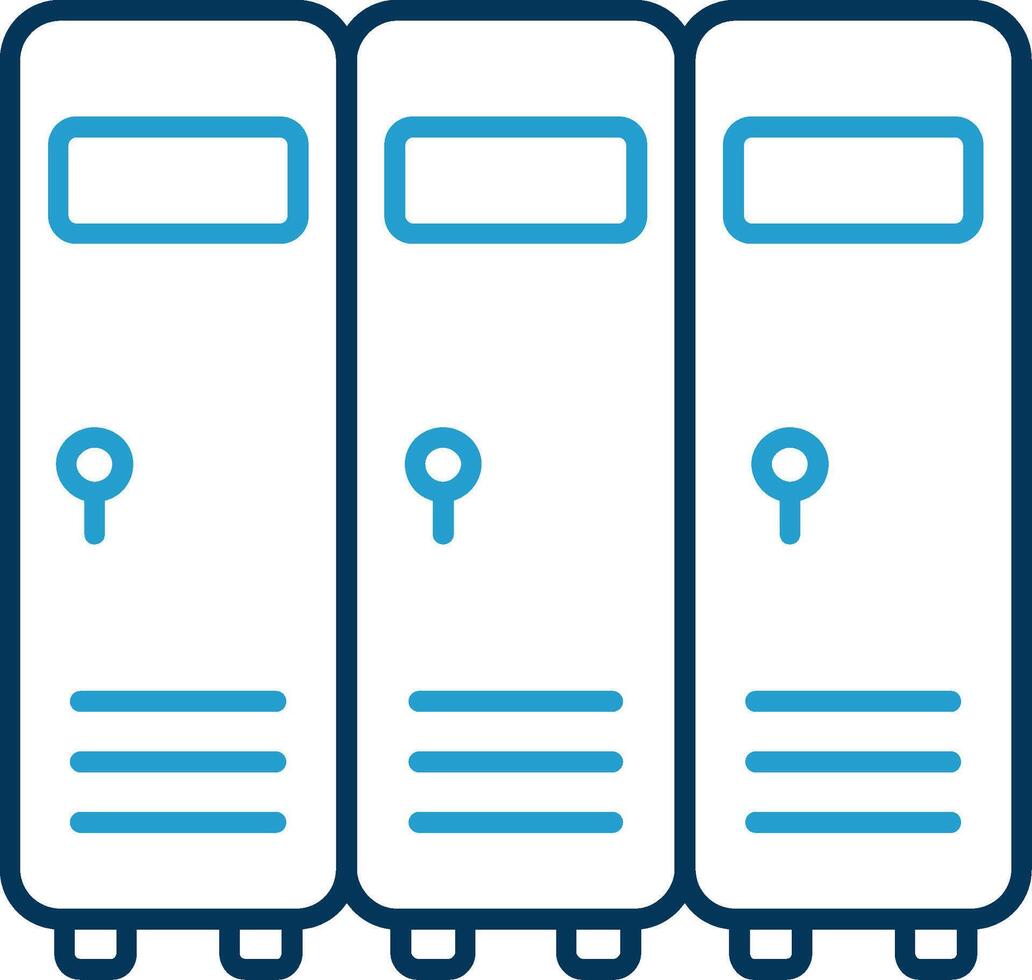 Lockers Line Blue Two Color Icon vector