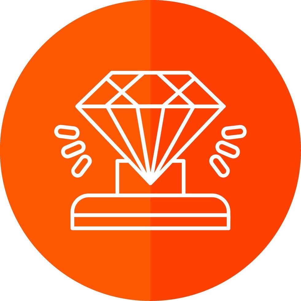 Diamond Line Red Circle Icon vector