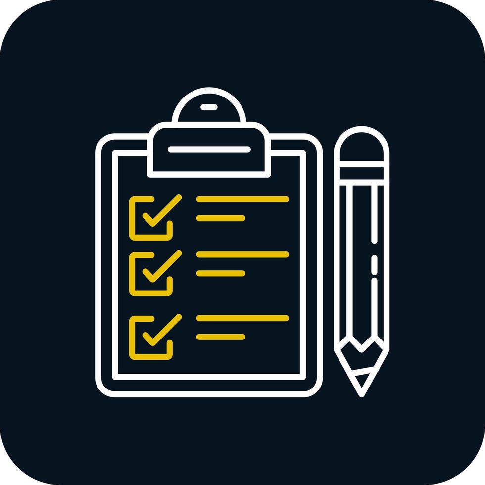 Exam Line Yellow White Icon vector