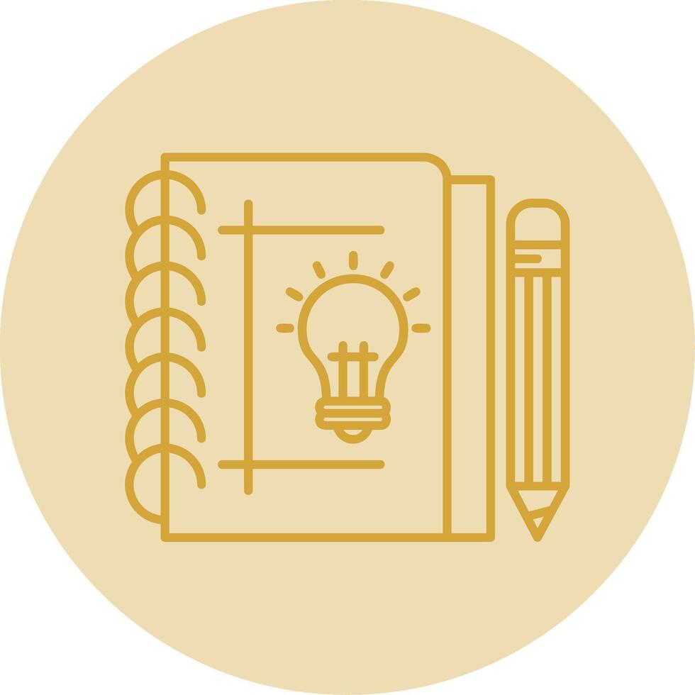 Sketchbook Line Yellow Circle Icon vector