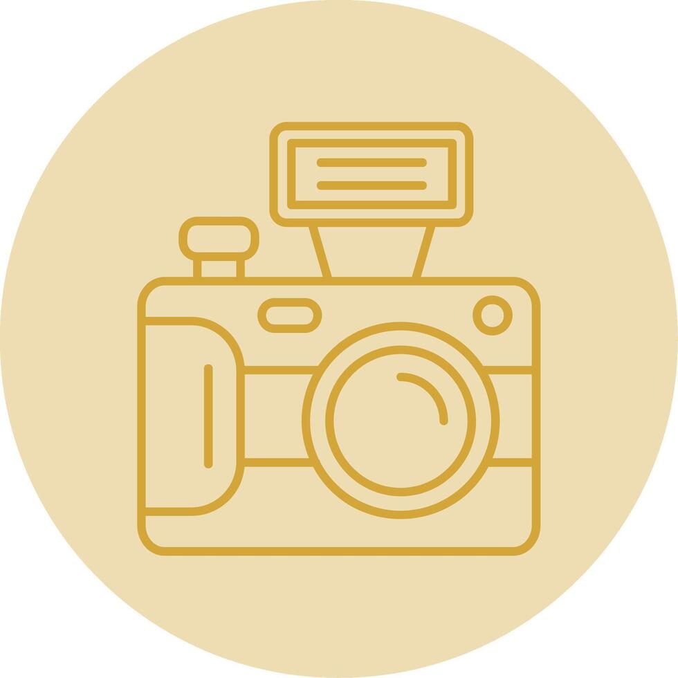 Camera Line Yellow Circle Icon vector