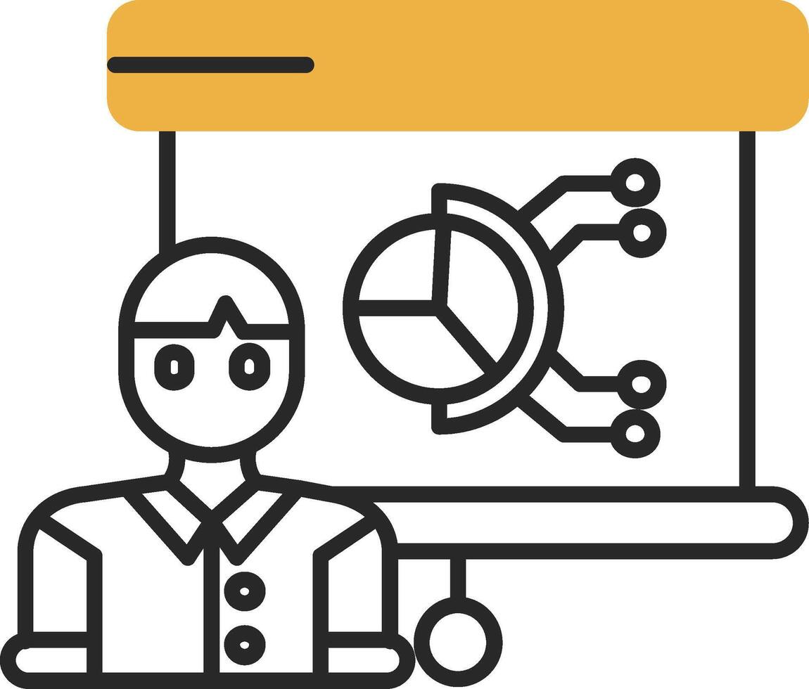 Presentation Skined Filled Icon vector