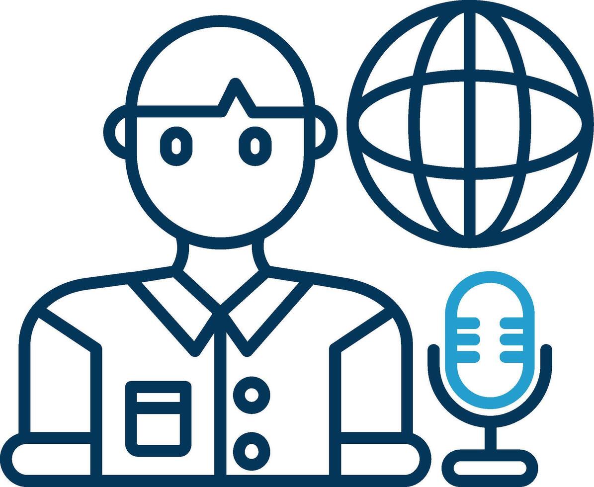 Broadcaster Line Blue Two Color Icon vector